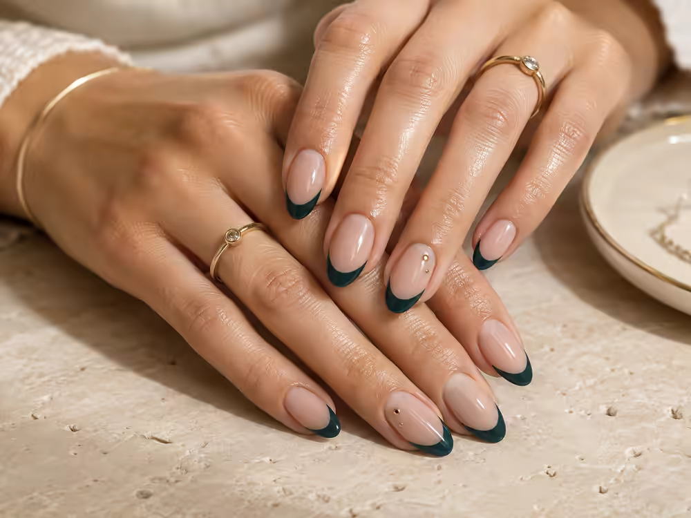 Floral Aprés Gel-X nails at Element Nail Bar Avondale